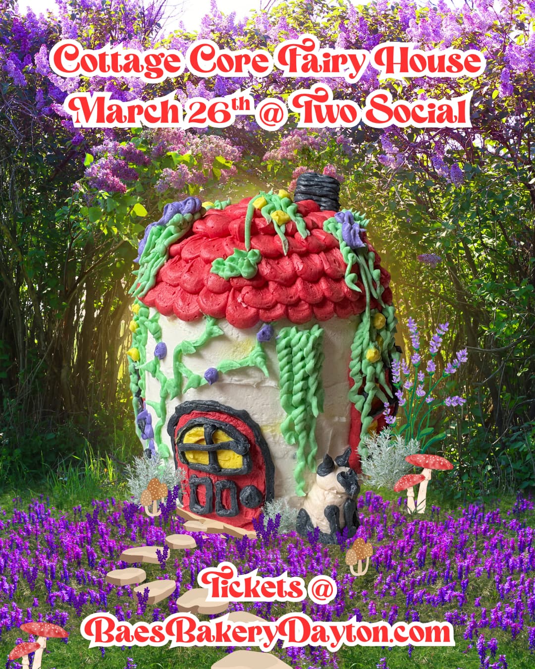Girls Night Cottage Core Edition — Cottage Core Fairy House Cake at Two Social Dayton March 26