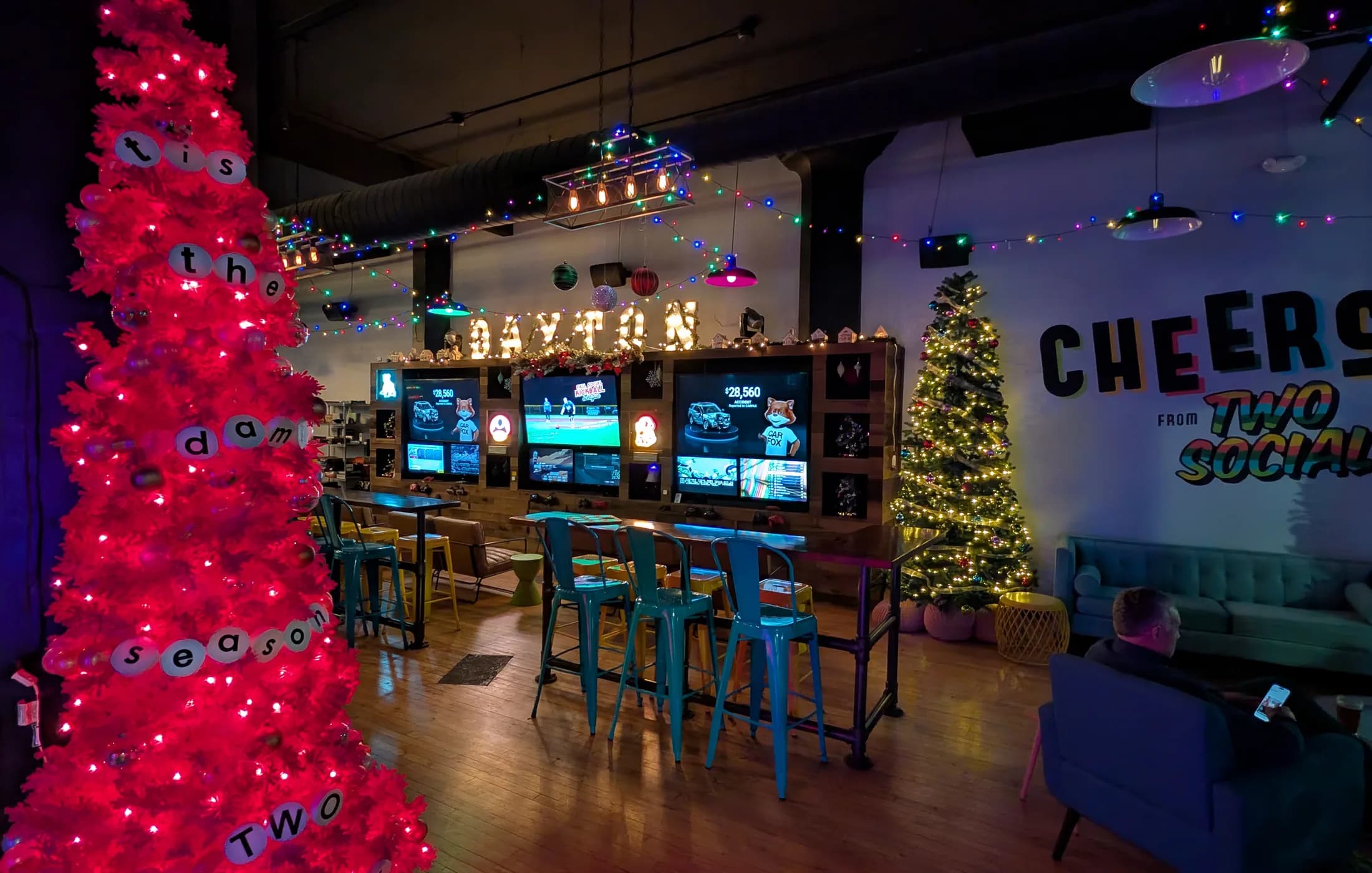 Christmas party room at Two Social