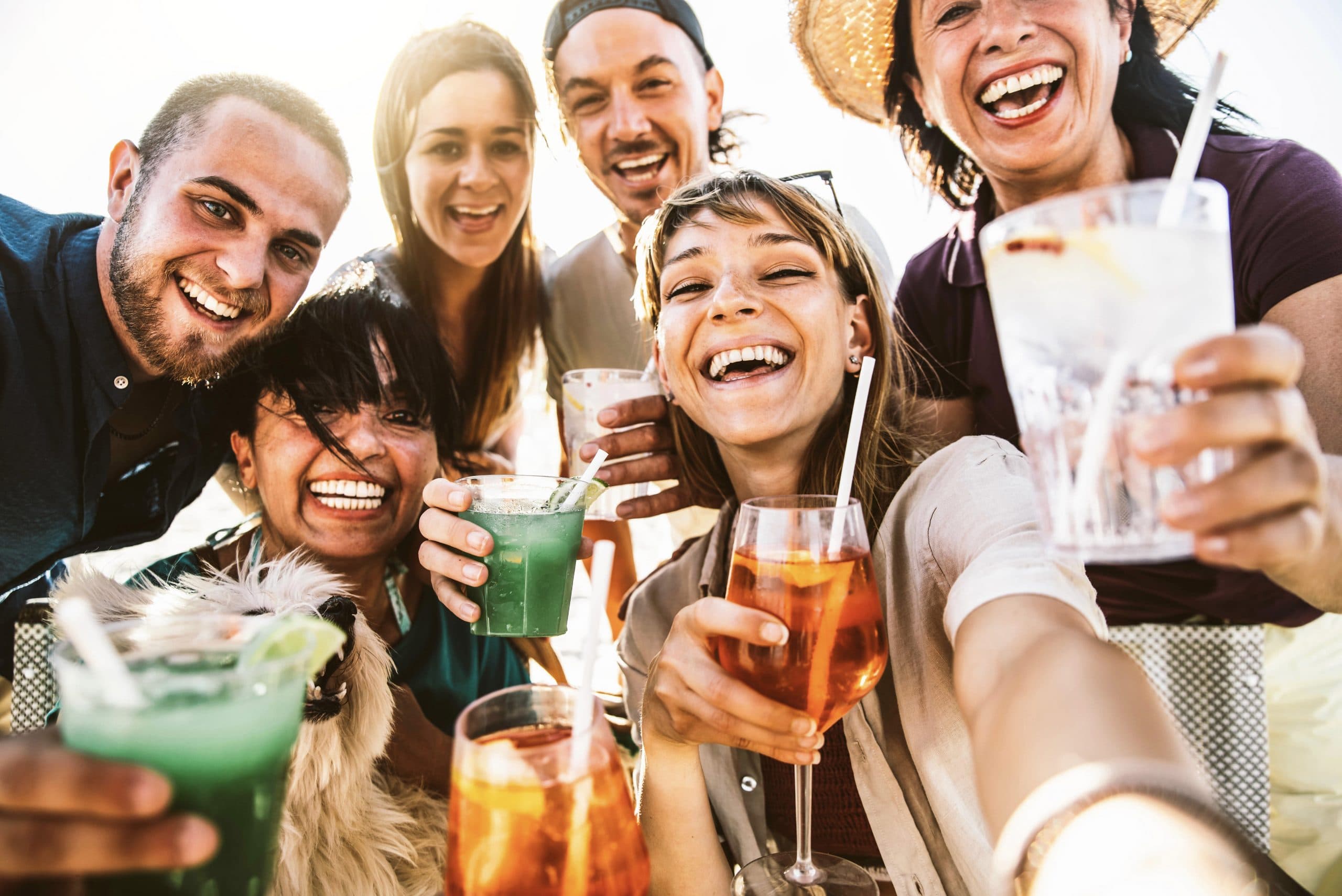 Friends having fun at Two Social